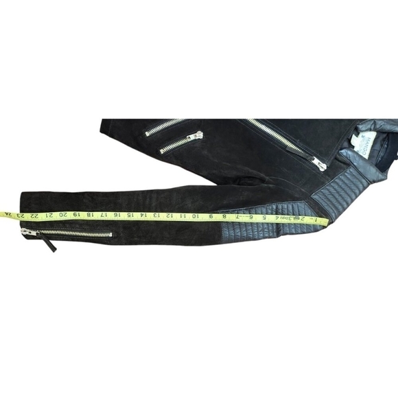 Mango Leather Jacket XXS / Brown with Gold Hardware - Biker Style - Picture 10 of 13